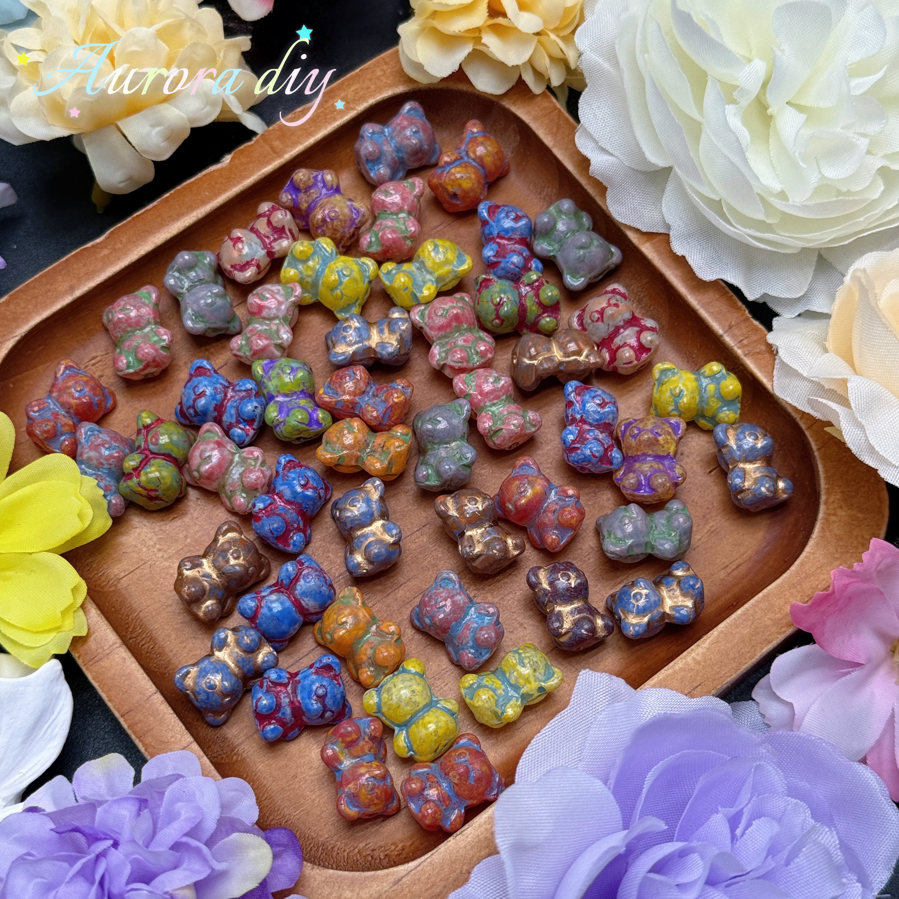 [NEW] Vintage Gold Inlay Czech Glass Beads