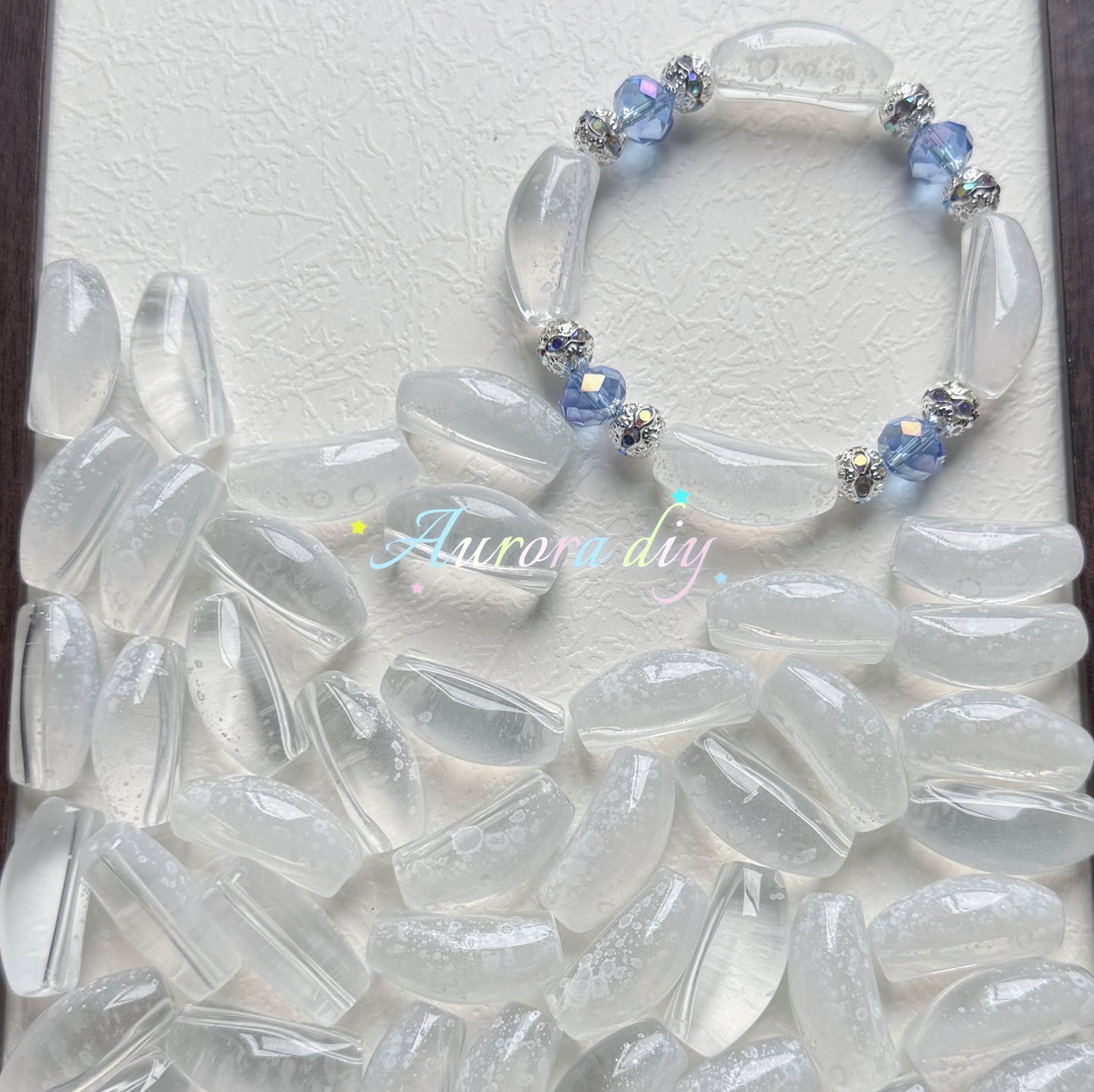 ✨【NEW】Transparent Bubble Curve | Multicolor Curved Tube Glass Beads For DIY Bracelet Necklace Jewelry Making Craft Supplies