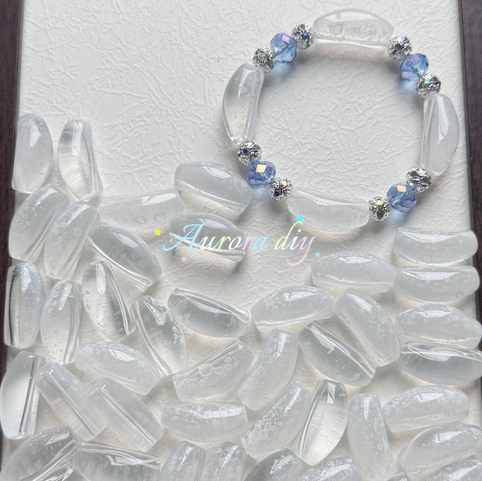 ✨【NEW】Transparent Bubble Curve | Multicolor Curved Tube Glass Beads For DIY Bracelet Necklace Jewelry Making Craft Supplies