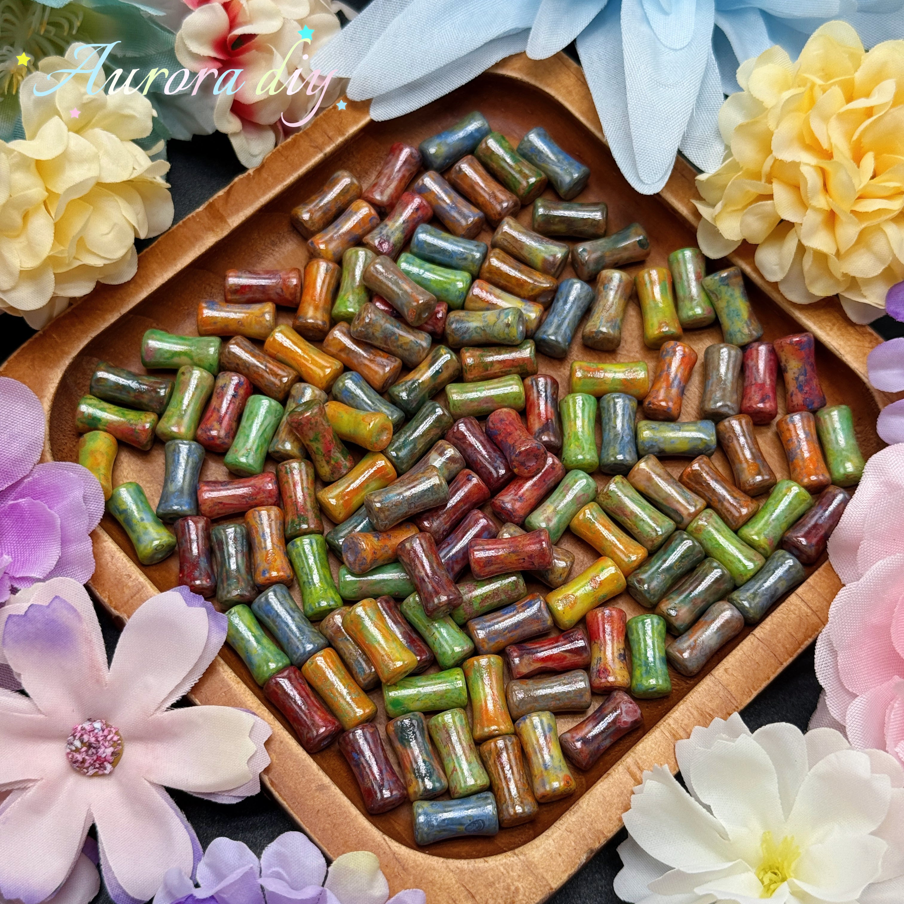 [NEW] Vintage Gold Inlay Czech Glass Beads