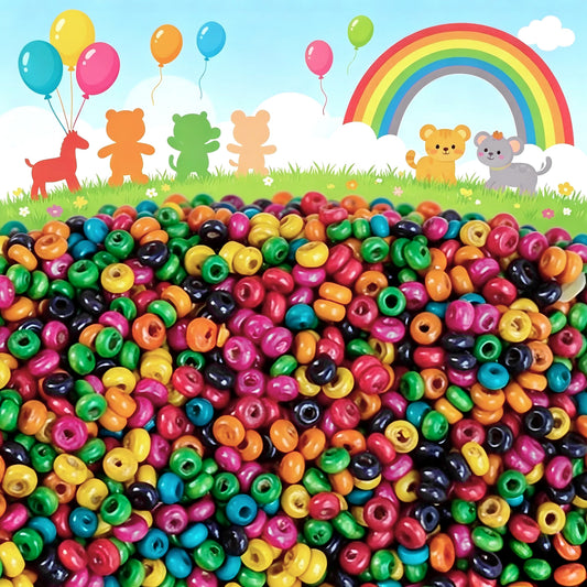[NEW] Candy-Colored Wooden Spacer Beads DIY Jewelry Craft Supplies