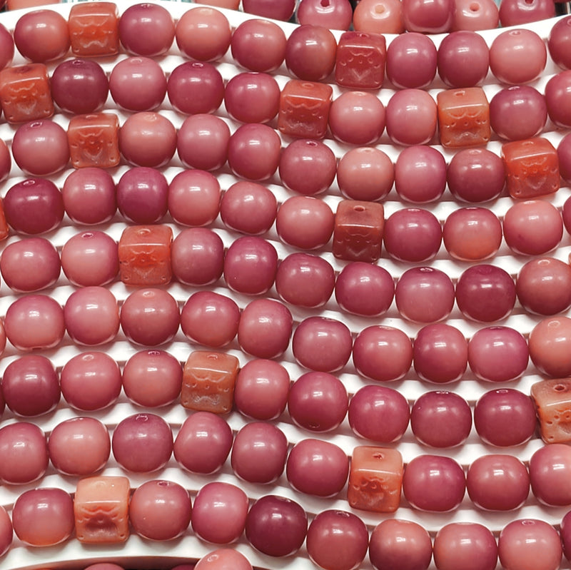 N-Mixed Natural Bodhi Beads Set | Carved & Charms Decor Style