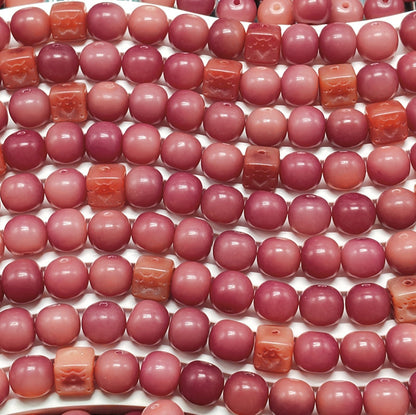 N-Mixed Natural Bodhi Beads Set | Carved & Charms Decor Style