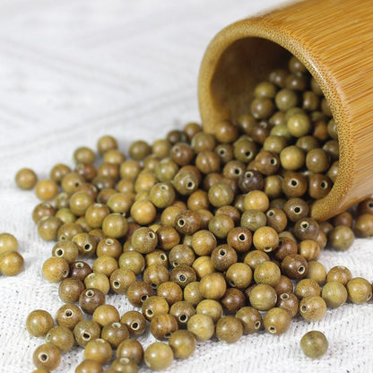 [NEW] 8mm Sandal Moss Natural Green Sandalwood Round Beads, Polished Aromatic Green Sandalwood Loose Beads For DIY Bracelet Mala Jewelry Making