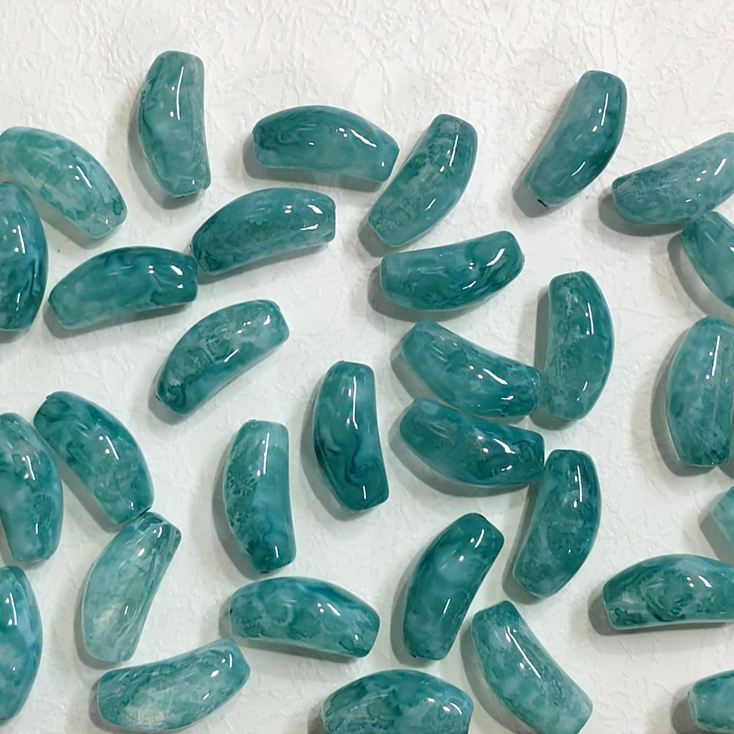 ✨【NEW】Stalactite Haze Carved Tube | Marbled Curved Tube Glass Beads For DIY Handmade Jewelry