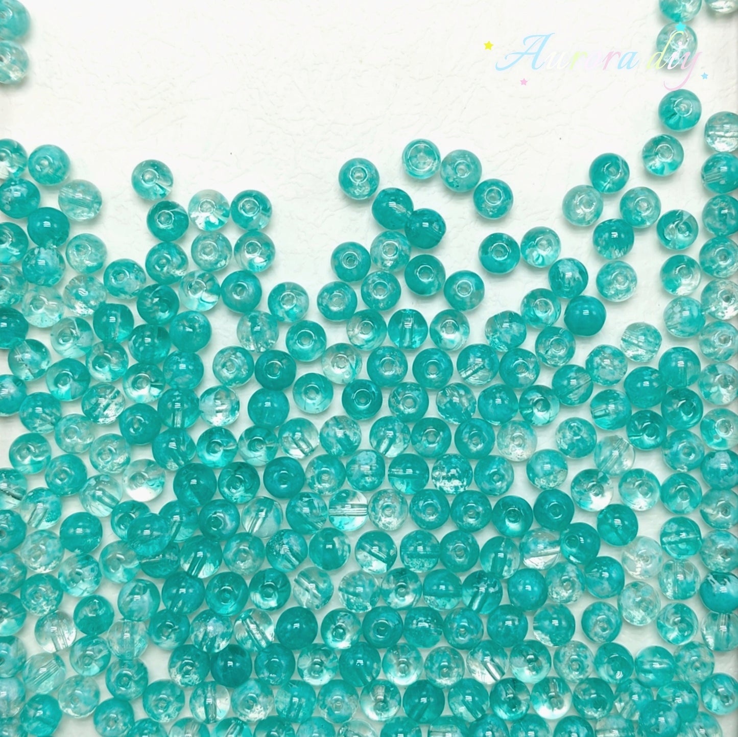 ✨【NEW】8mm Multicolor Wave‑Pattern Glass Round Beads For DIY Jewelry Making