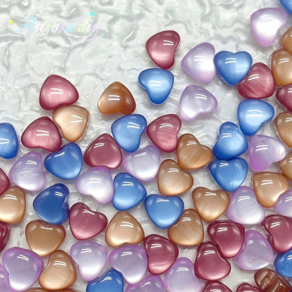 ✨【NEW】Color Shifting 3D Cat Eye Resin Heart Beads