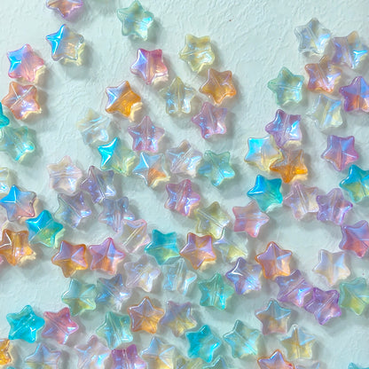 🌈【NEW】Aurora Star | Iridescent Macaron‑toned Star‑shaped Glass Bead Mix For DIY Jewelry Making