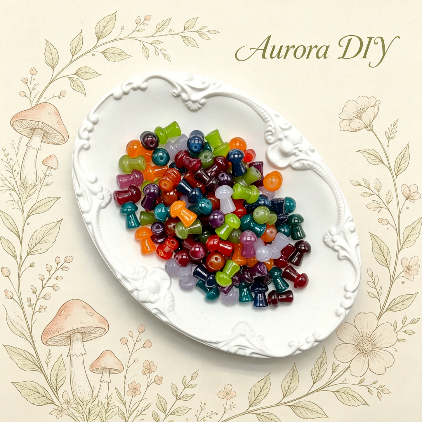 ✨【NEW】Dark Woodland Mushroom | Rich Saturated Mushroom Glass Beads For DIY Jewelry Making