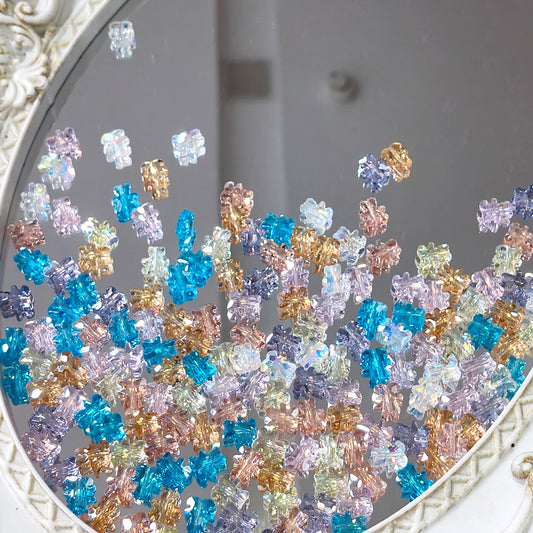 🩶【NEW】Glacial Haze Bear | Faceted Glass Bear Beads For DIY Handmade Jewelry Crafting